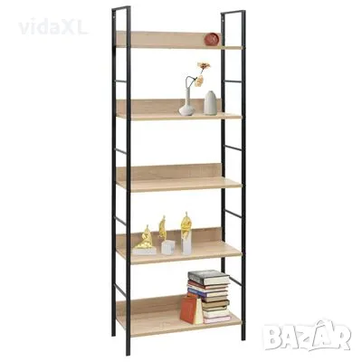 vidaXL Библиотека с 5 рафта, дъб, 60x27,6x158,5 см, инженерно дърво(SKU:288227), снимка 4 - Други - 49073172