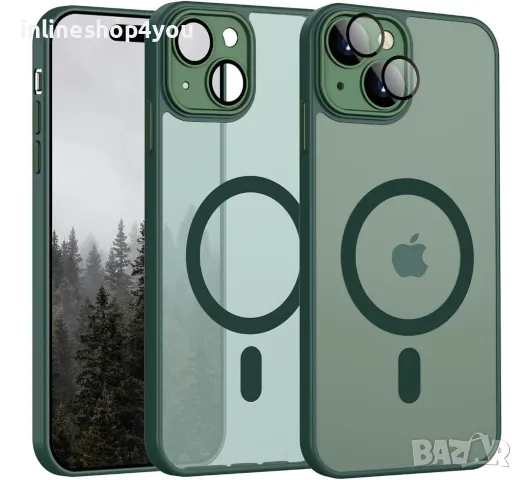 Матов MAGSAFE Кейс за Apple iPhone 15 / Pro / Plus / Max със защита на камерите, снимка 3 - Калъфи, кейсове - 47382821