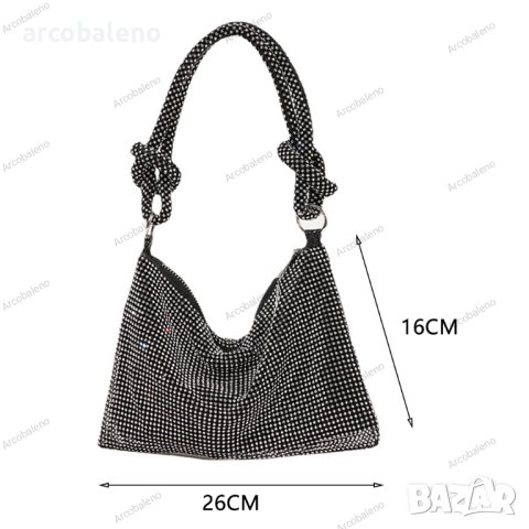 Ръчно изработена нова дамска диамантена чанта, 3цвята - 024, снимка 4 - Чанти - 42008312