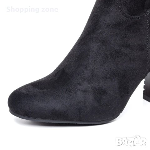 Елегантни ботуши с интересен ток, снимка 4 - Дамски ботуши - 43439380