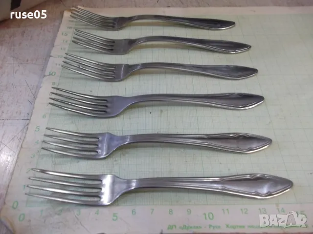 Лот от 6 бр. вилици от завод "П.Денев-Габрово" - 1, снимка 2 - Прибори за хранене, готвене и сервиране - 48743241