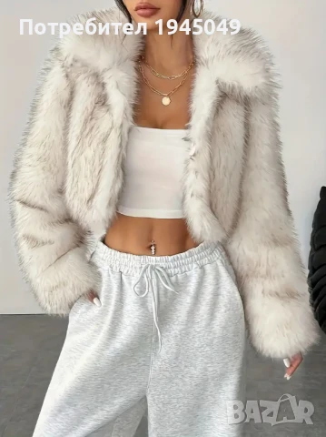 Късо Палто/Кожух от Изкуствен Косъм (С-М размер), снимка 4 - Якета - 51152934