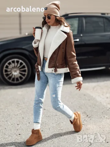 Дамско кожено зимно яке BELLCIAO, 3цвята , снимка 7 - Якета - 47422422