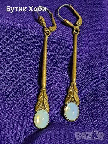 Винтидж бижута с опалитово стъкло, снимка 5 - Антикварни и старинни предмети - 39407314