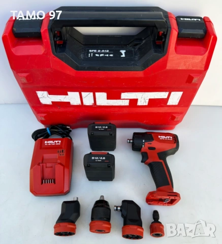 Hilti SFE 2-A12 - Акумулаторен винтоверт с приставки 2x12V 2.6Ah , снимка 2 - Винтоверти - 53012945