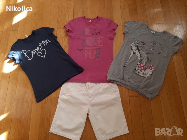 Детски блузи Puma,Benetton,Breezer," 7 for all mankind" и къс панталон Benetton 12 г.момиче, снимка 2 - Детски комплекти - 25282286