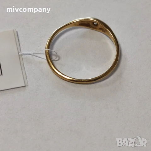 Златен Пръстен 1.32гр. 18карата с Диамант, снимка 3 - Пръстени - 51290581