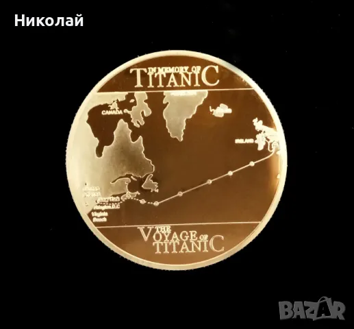 Монета Титаник , Плакет на кораб Титаник , потъване на Титаник карта с маршрут, снимка 2 - Нумизматика и бонистика - 47411943