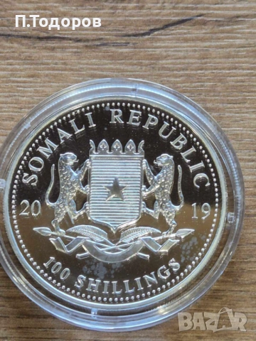 Сребро 1 oz Сомалийски Леопард 2019, снимка 4 - Нумизматика и бонистика - 53606664