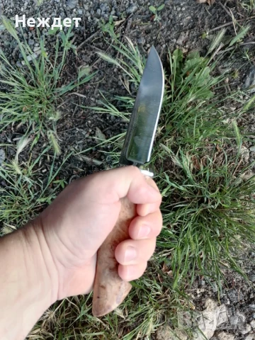 Ловен нож от кована танкова шпилка. , снимка 3 - Ножове - 50556273