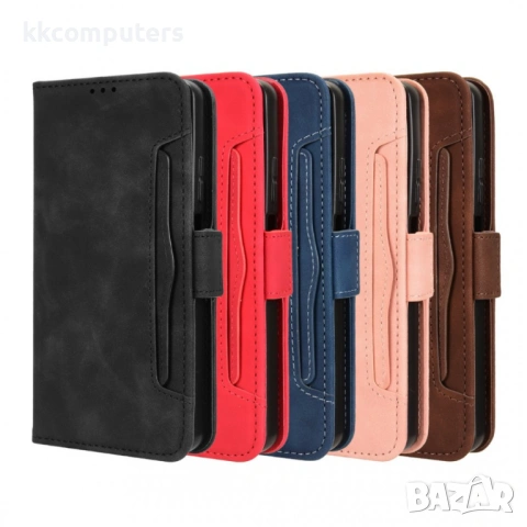 Кожен Калъф Портфейл за Motorola Moto G56 5G - Множество Слотове, Джоб за Банкноти, Двоен Магнит, Св, снимка 2 - Резервни части за телефони - 53510611