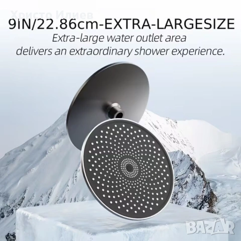 Луксозна душ система със светещ смесител дисплей и 4 функции бутони Кръгла пита, снимка 5 - Смесители - 53350651