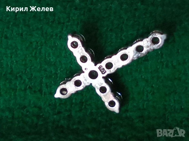 Старо сребърно кръстче 44366, снимка 2 - Колиета, медальони, синджири - 52360558
