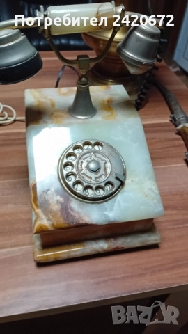 Мраморен ретро телефон, снимка 3 - Други - 52082995
