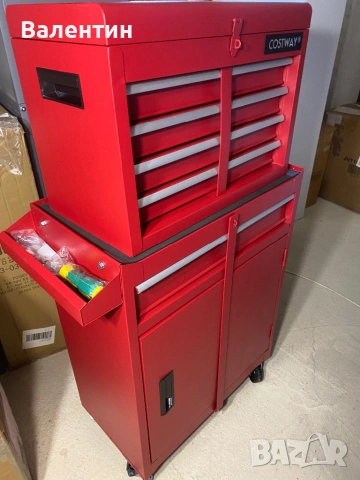 Количка 2 в 1 с кутия за инструменти COSTWAY, снимка 10 - Други машини и части - 53393078