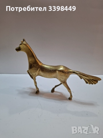 Винтидж месингова статуетка на кон , снимка 9 - Статуетки - 52681356
