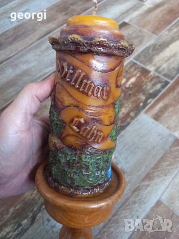 Немски дървен свещник със свещ ръчна изработка , снимка 4 - Декорация за дома - 44864869