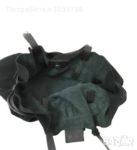 Оригинална Joy Gryson Дамска Чанта от Естествена Кожа Велур Тъмно Синьо Отлично Състояние, снимка 3 - Чанти - 36177814