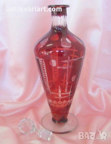 Стара Много голяма Кристална Гарафа, снимка 2 - Антикварни и старинни предмети - 26246489