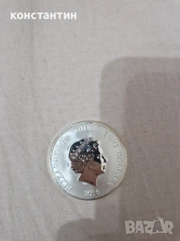 сребърна монета от 2016г костенурка, снимка 2 - Нумизматика и бонистика - 48699119