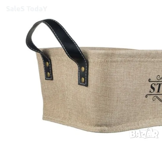 Кошница с дръжки, плат, 33см, снимка 2 - Декорация за дома - 49347912