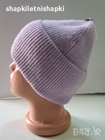 341 Дамска плетена шапка,ангора-бутикова, снимка 3 - Шапки - 52538024