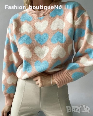 Дамски пуловер на сърчица  , снимка 1 - Блузи с дълъг ръкав и пуловери - 43506381