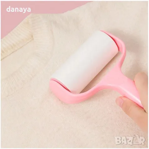 5724 Ролка за почистване на мъхчета и косми с лепящи листчета, снимка 4 - Мопове, кофи, четки и метли - 49180206