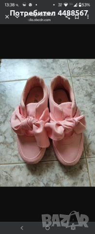 Описание Розови маратонки с панделки, снимка 2 - Маратонки - 51403242