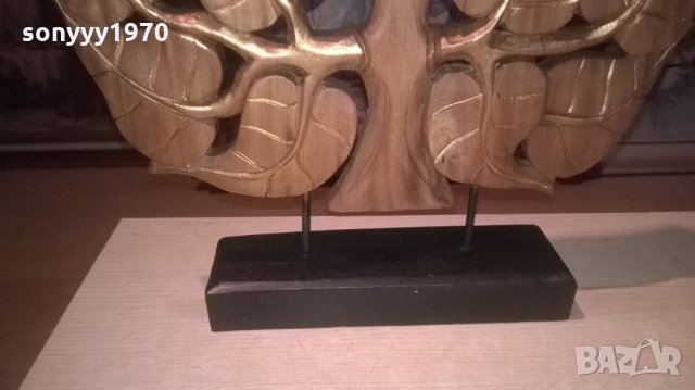 *ГОЛЯМО ДЪРВО-ДЪРВО с листа - фигура дърворезба на поставка ръчна изработка, снимка 7 - Колекции - 27397021