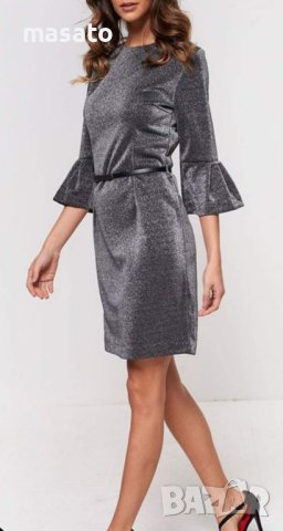 VILA JOY - сребриста рокля