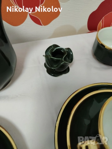 Порцеланов сервиз Vintage Apilko Green Gold , снимка 11 - Сервизи - 53330947