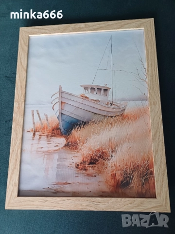 Картина с дървена рамка., снимка 2 - Картини - 52216206