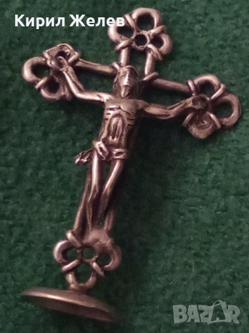 СТАРО НАСТОЛНО СРЕБЪРНО РАЗПЯТИЕ СРЕБРО 800 СРЕБЪРЕН КРЪСТ СТАТУЕТКА МАЙСТОРСКА РЯДКАИЗРАБОТКА 25111, снимка 4 - Антикварни и старинни предмети - 34853084