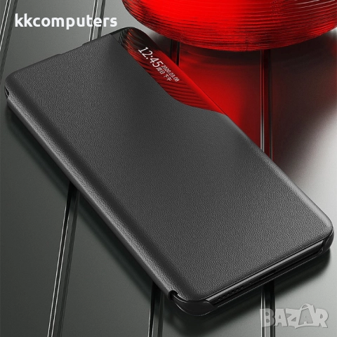 Защитен Кожен калъф със Стойка за Samsung Galaxy A17 5G / A17 4G | Протектор в Комплекта | Цвят: Чер, снимка 12 - Калъфи, кейсове - 52198639