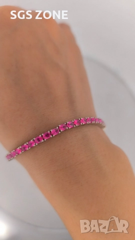 СРЕБЪРНА ГРИВНА С РОЗОВ ТОПАЗ