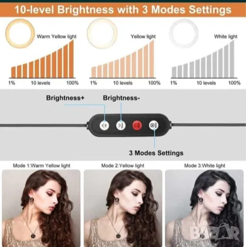 Селфи ринг, снимка 3 - Селфи стикове, аксесоари - 49752807