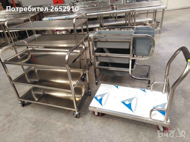Количка за сервиране на три нива от неръждаема стомана. 2 Модела! ТОП цена 299лв/152,88€, снимка 3 - Обзавеждане за заведение - 43786788