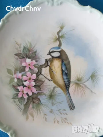 4бр Royal Albert английска колекционерска декоративна порцеланова чиния-картина/птици, снимка 3 - Картини - 49179306