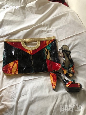 Змийски сандали и чанта