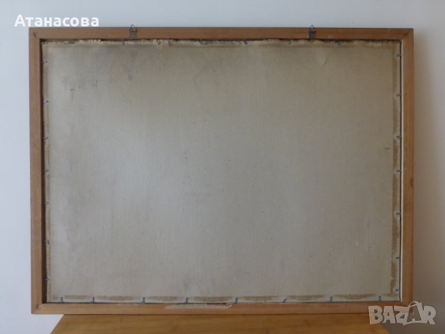 Картина акварел с рамка 75 см / 56 см от 80-те год, снимка 4 - Декорация за дома - 43780920