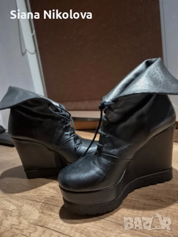 дамски боти на платформа естествена кожа нови, снимка 4 - Дамски боти - 52506727