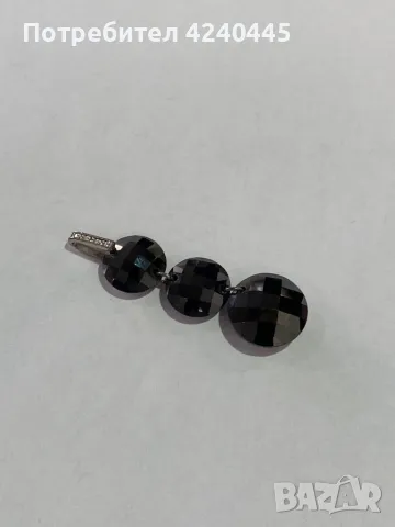 Сребърна висулка с оникс, снимка 2 - Колиета, медальони, синджири - 50301214