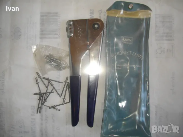 НОВА НЕМСКА СТАРО КАЧЕСТВО РЪЧНА НИТАЧКА ЗА ПОП-НИТОВЕ ДО 3,5мм В КАЛЪФ HOBBY №2, снимка 10 - Други инструменти - 48593222