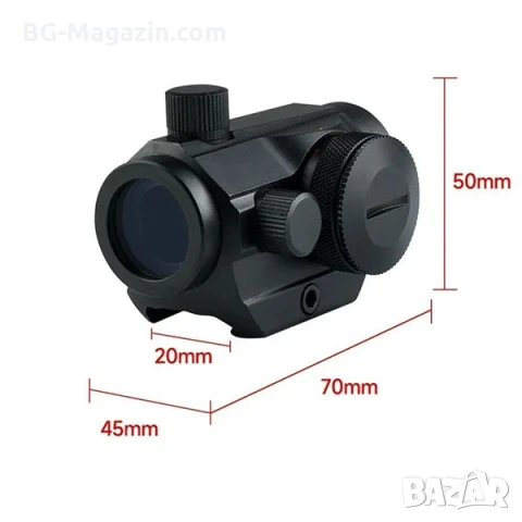 Малък компактен тактически бързомер 1×20 лек прицел мерник за въздушна пушка еърсофт лов оръжие лък, снимка 3 - Оборудване и аксесоари за оръжия - 51051785