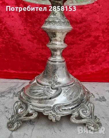 Старинна посребрена поставка Арт Деко, Epergne, снимка 4 - Антикварни и старинни предмети - 50623848