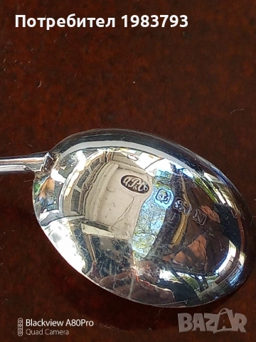 Стар комплект сребърни 6 бр.английски лъжички., снимка 2 - Други ценни предмети - 52265822