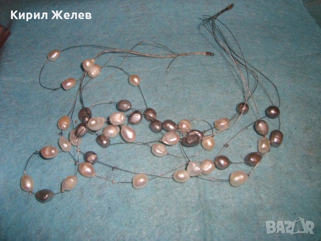 АРТ КОЛИЕ 100% ЕСТЕСТВЕНИ БЕЛИ и ЧЕРНИ ПЕРЛИ и 2 БИЖУТА - БОНУС 27118, снимка 3 - Колиета, медальони, синджири - 35078602