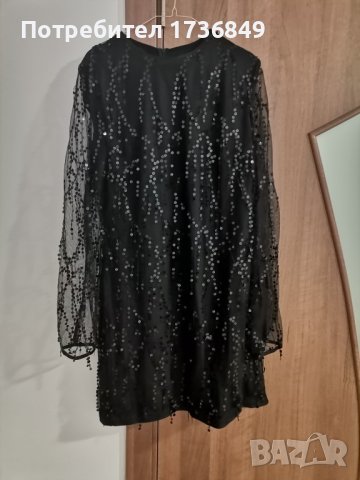 Черна рокля с пайети 