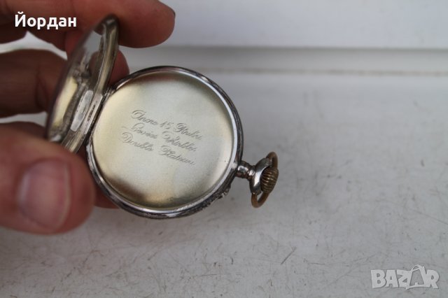 Джобен сребърен Швейцарски часовник 49 мм, снимка 7 - Колекции - 39376314